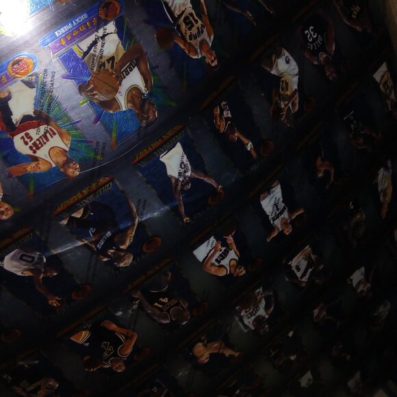 1993-94 1995 topps finest refractor? basketball uncut sheet (2) shaqs - Picture 2 of 10